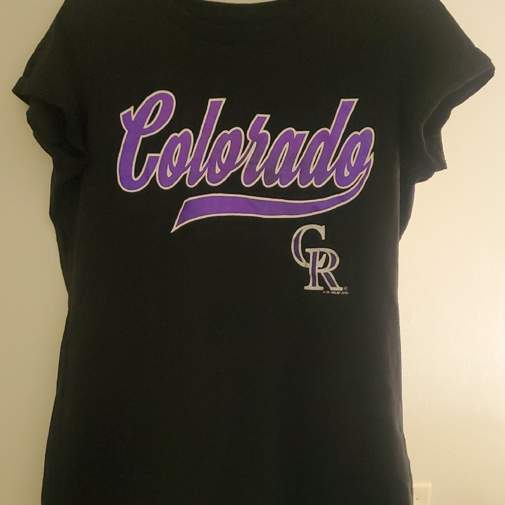 Black T-Shirt with Purple 'Colorado' Print